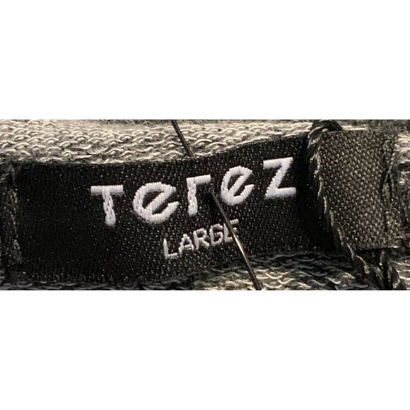 Terez Women Gray Sweater Jacket Top Large Short Sleeve Cut Out Asymmetrical New - Picture 11 of 11